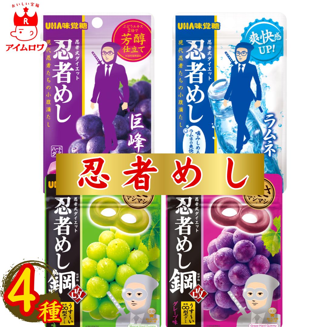 UHA味覚糖 忍者めし 4種食べ比べ(各1袋・計4袋)