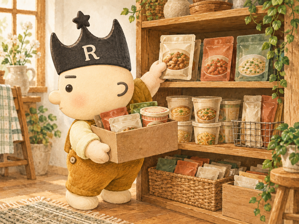 ロワくんが食品を買い置きするイラスト