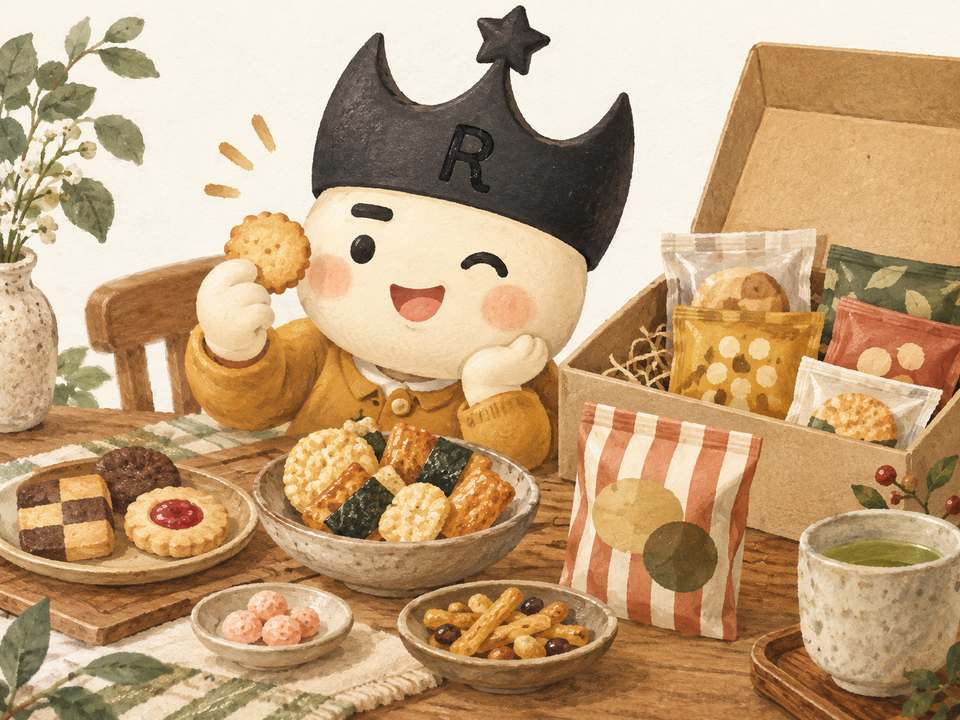 ロワくんがお菓子を食べ比べるイラスト